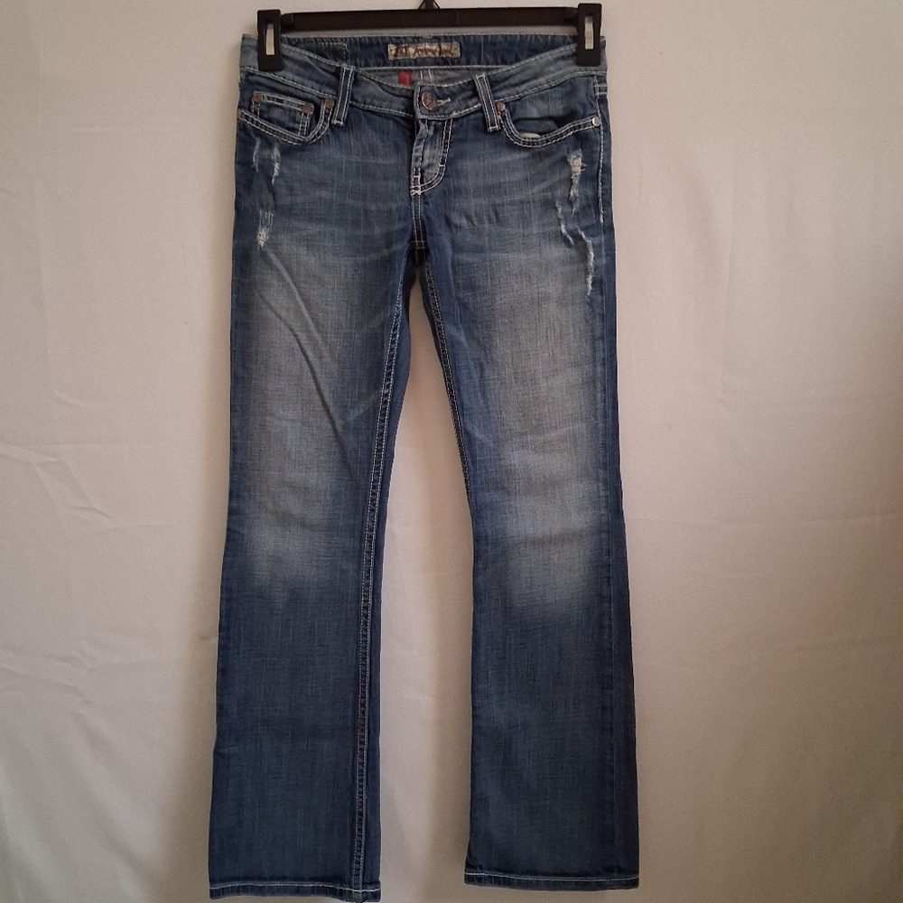 BKE Sabrina Bootcut Jeans Size 26 Distressed Medium Wash Stretch Denim